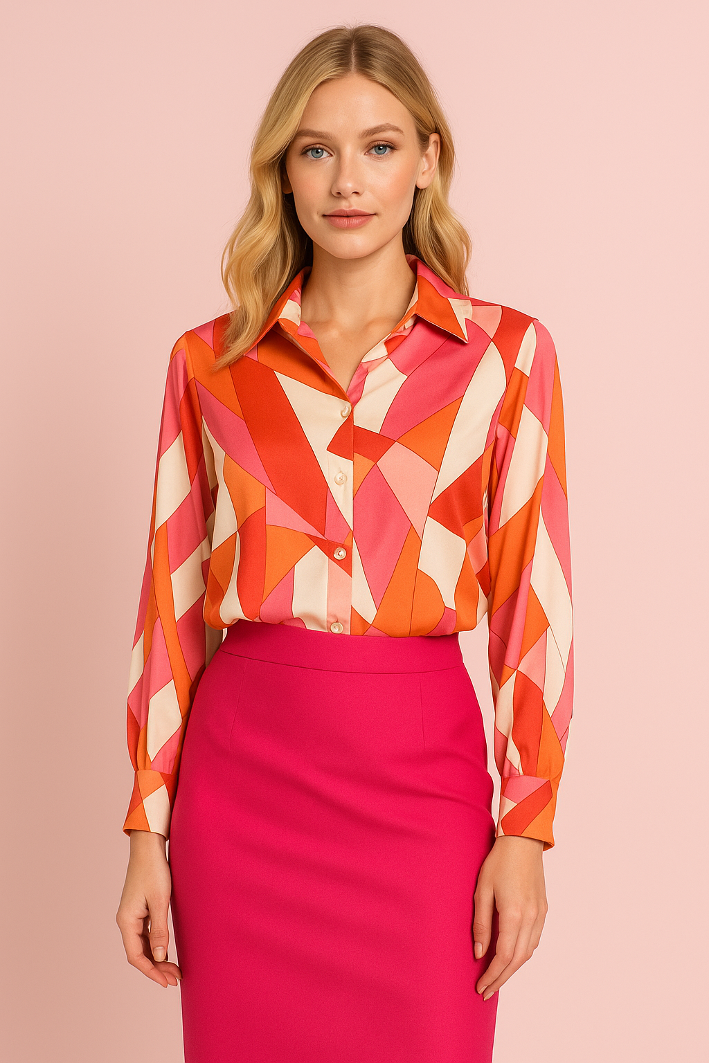 Oreanna pink print blouse