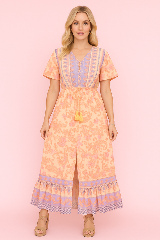 Jennifer brand and coral paisley print