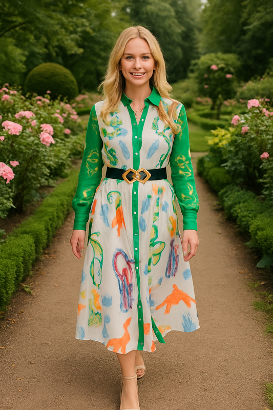 Anne green kimono dress