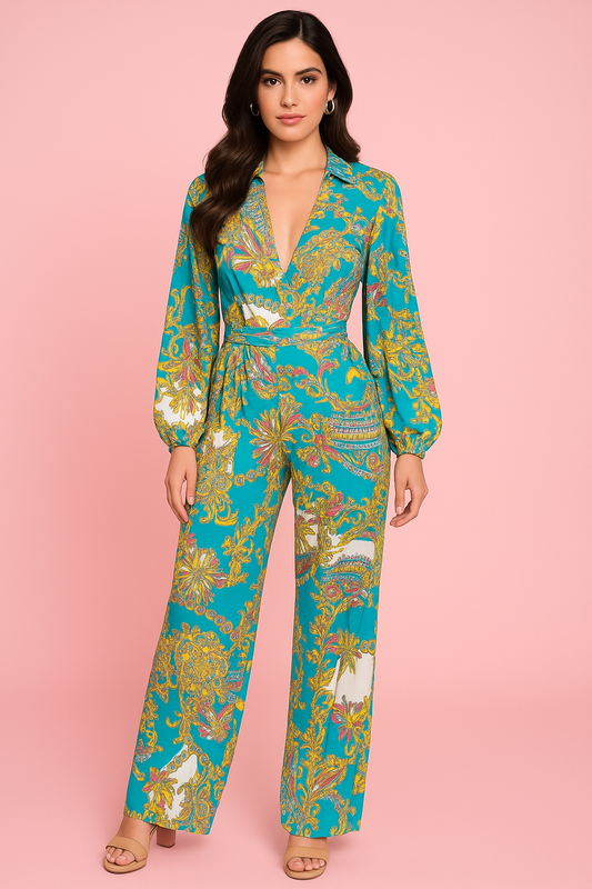 Leah Paisley print jumpsuit