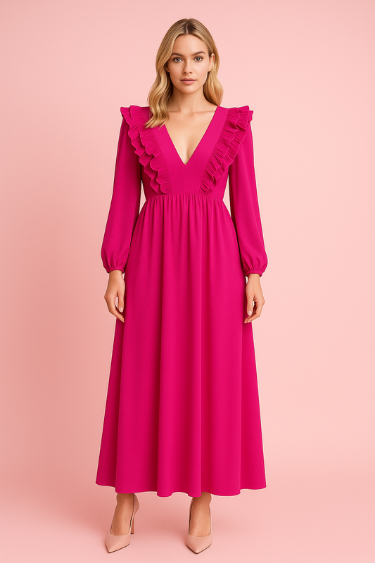 MIsheila hot pink maxi dress