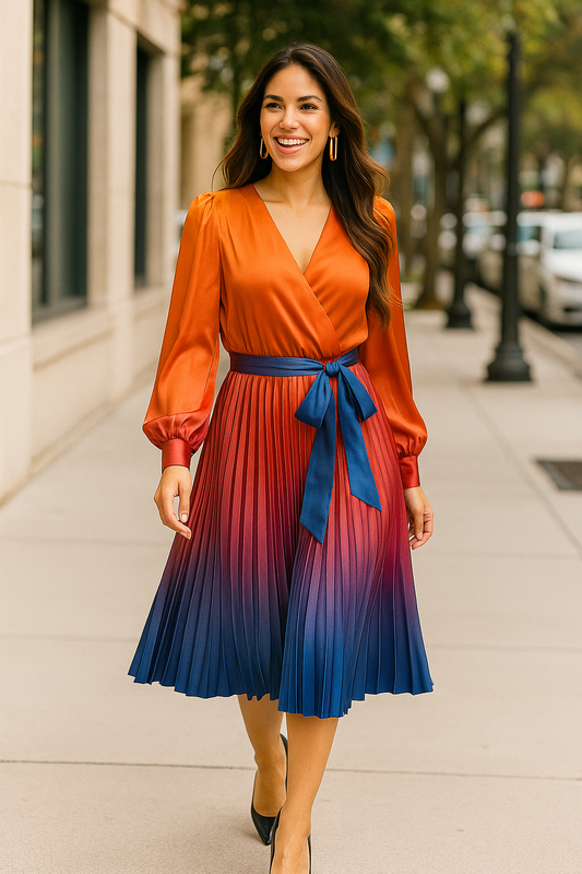 Mimi Ombre wrap dress