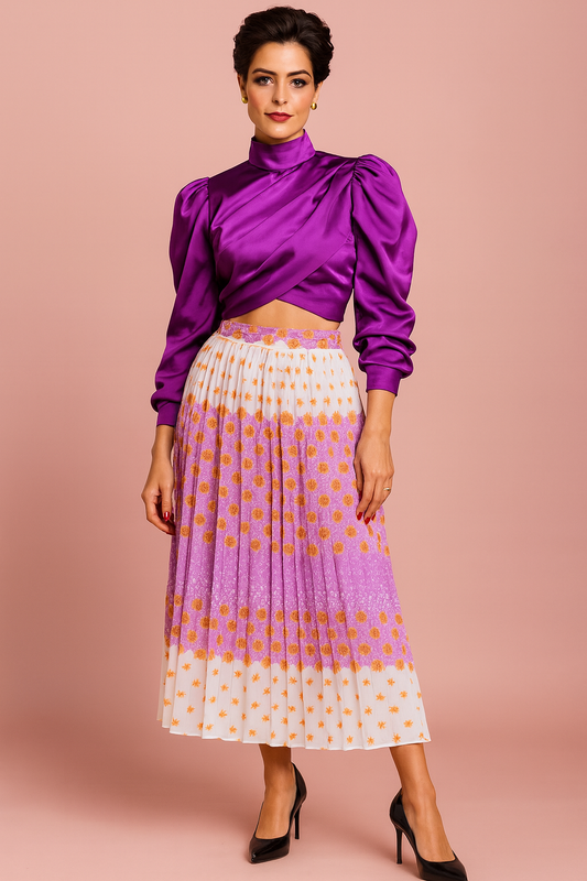 Annalissa pleated skirt in floral