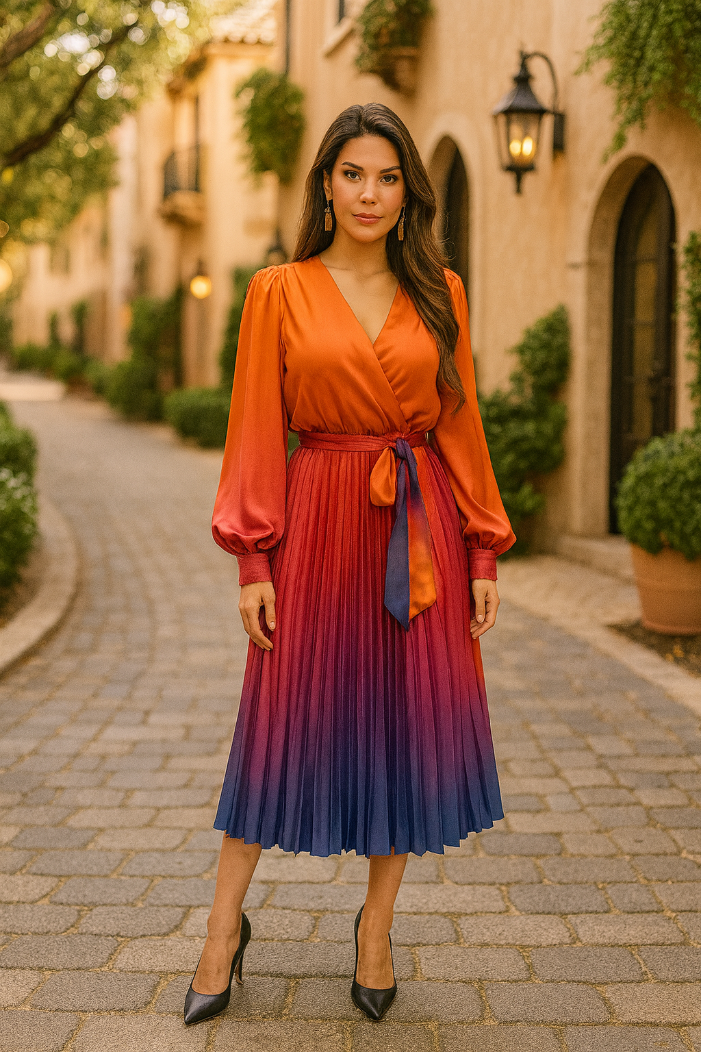 Mimi Ombre wrap dress