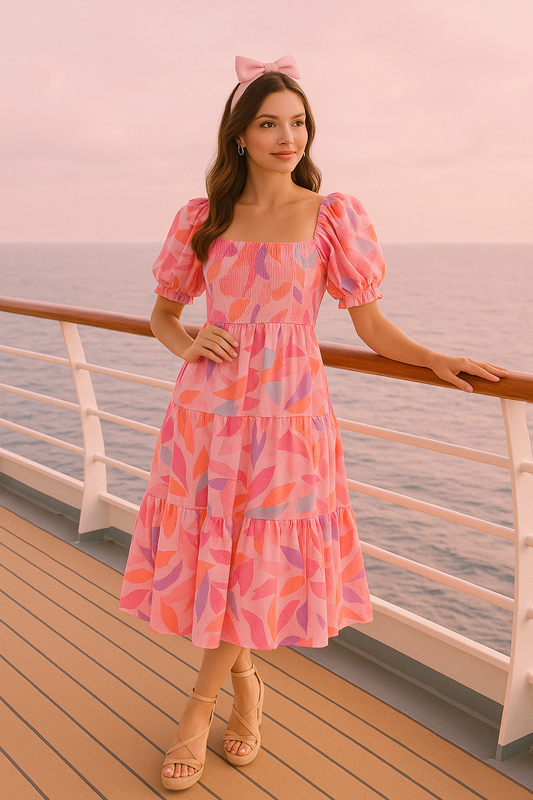 Adriana pink floral print dress