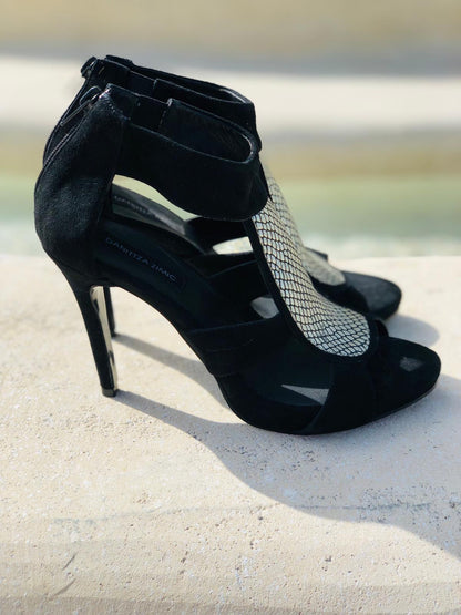 Sabi Shoes in Black with Silver leather detail