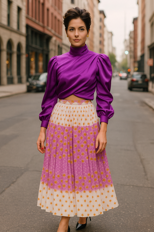 Annalissa pleated skirt in floral