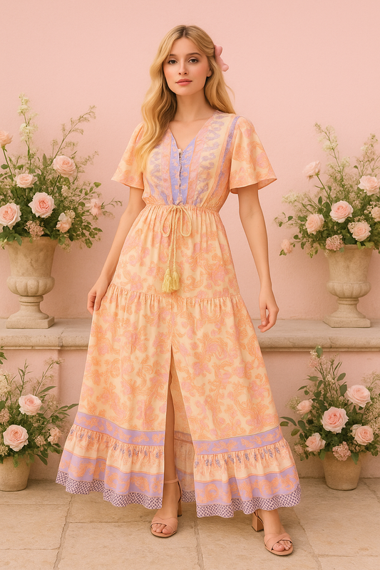 Jennifer brand and coral paisley print