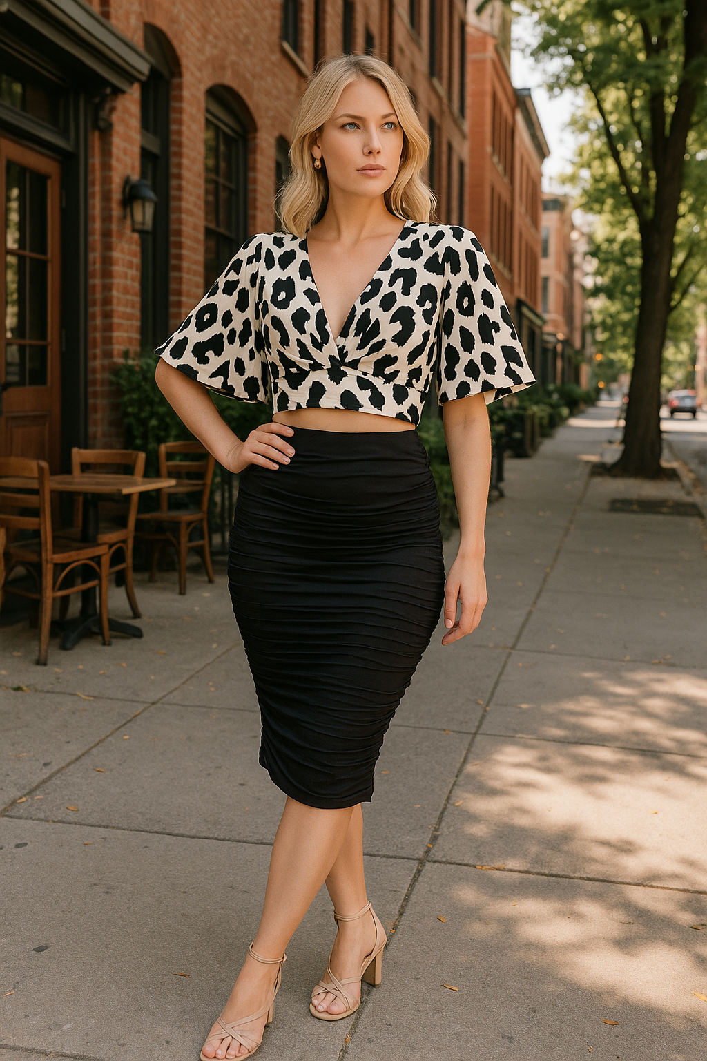 Ruby animal print crop top