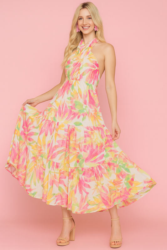 Amaya Maxi dress in tropical print