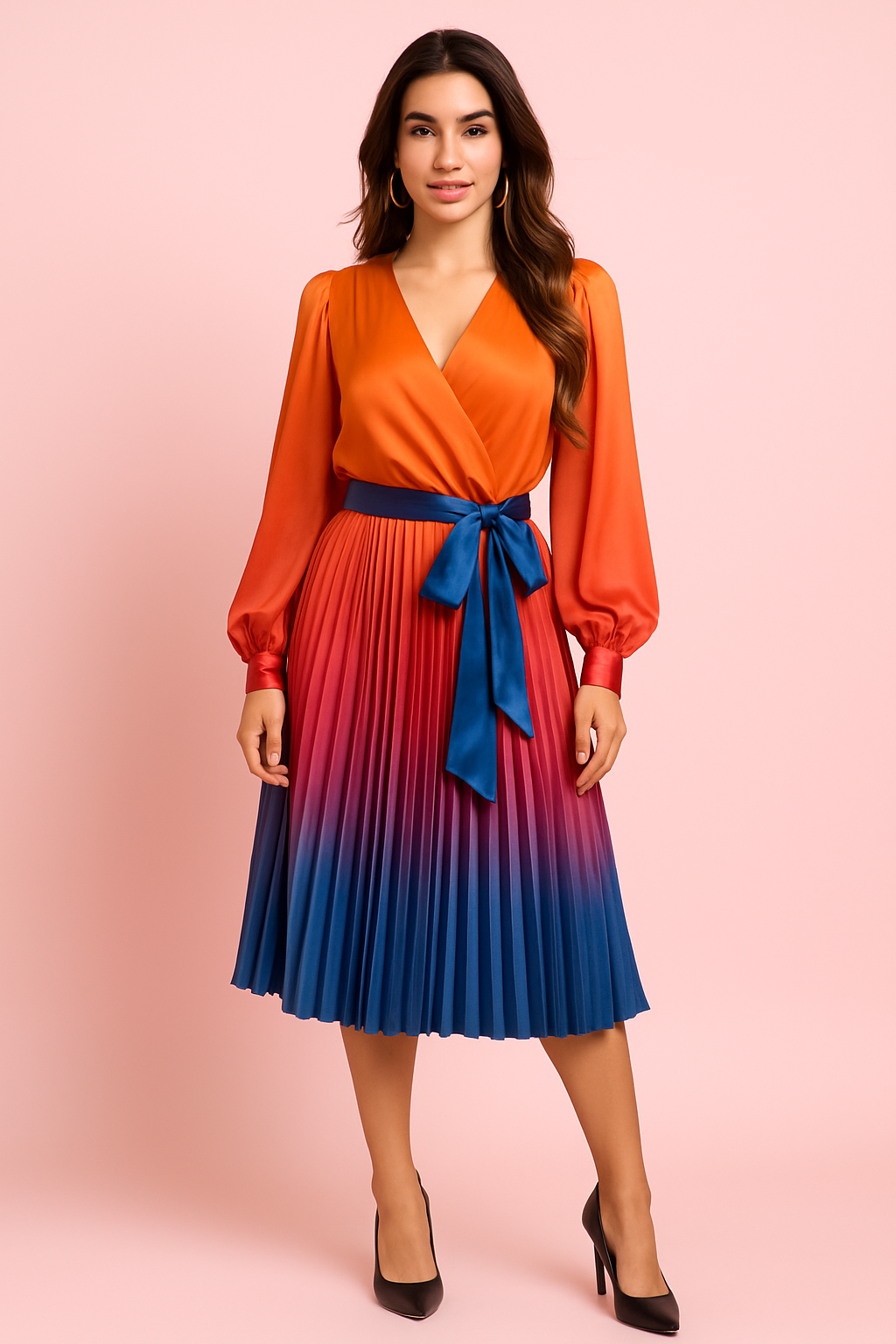 Mimi Ombre wrap dress