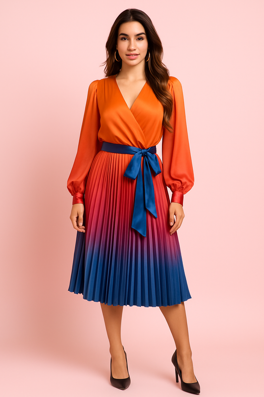 Mimi Ombre wrap dress