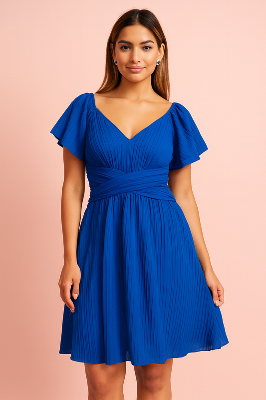Lilian royal blue cutout dress