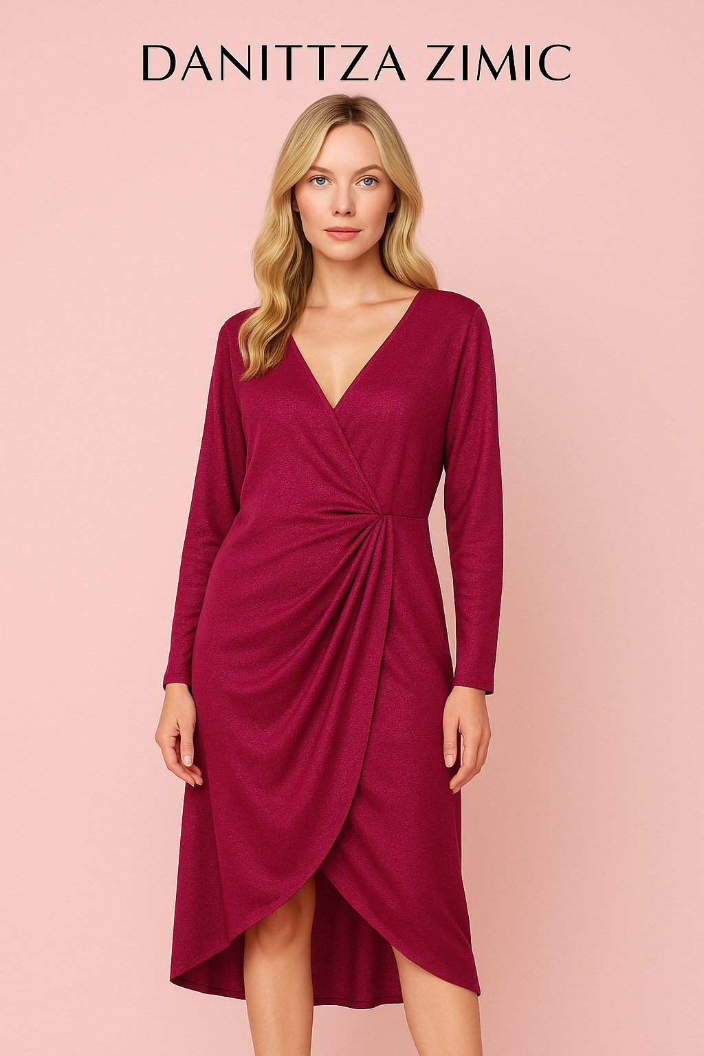 Eliana purple dress with sheen