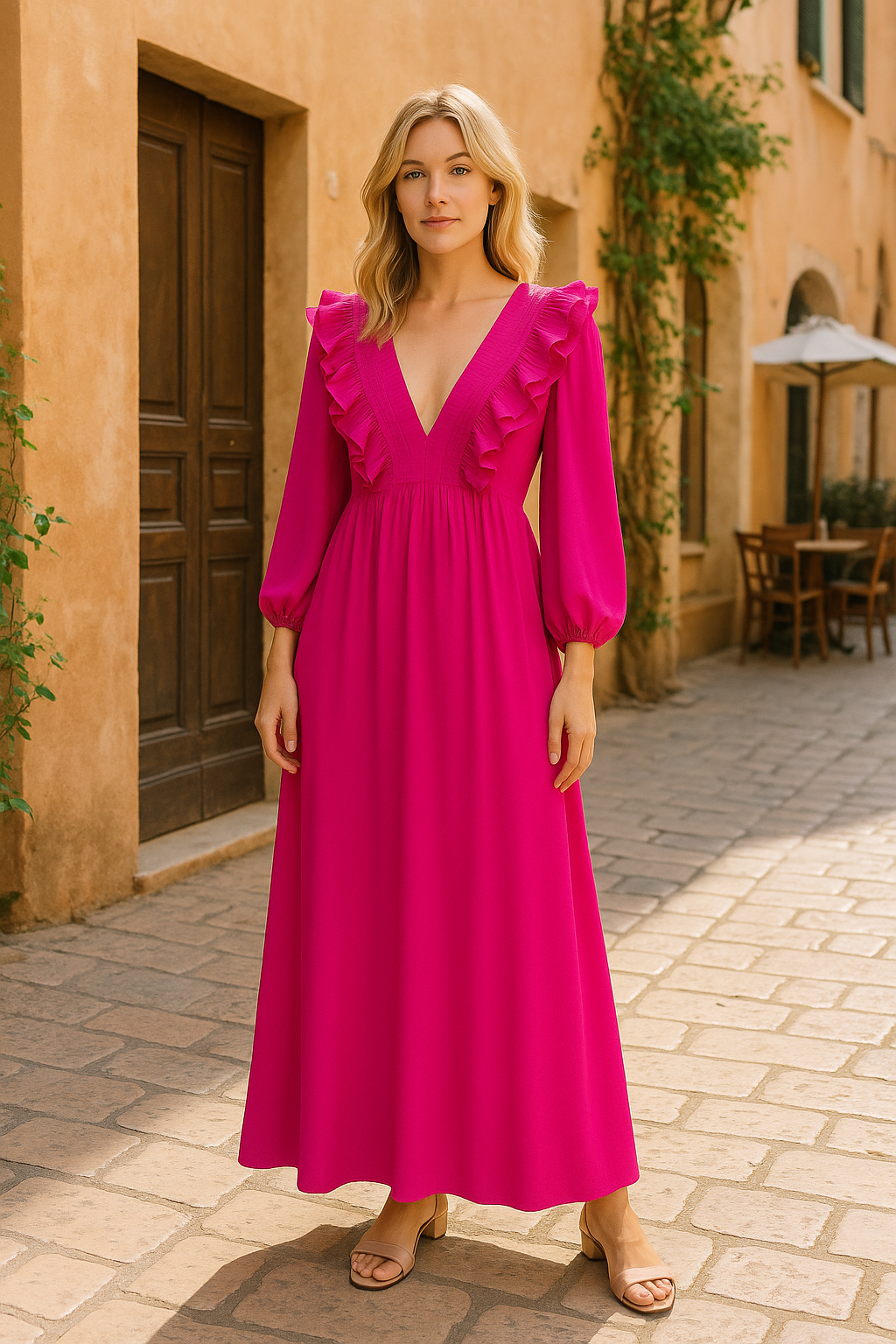 MIsheila hot pink maxi dress