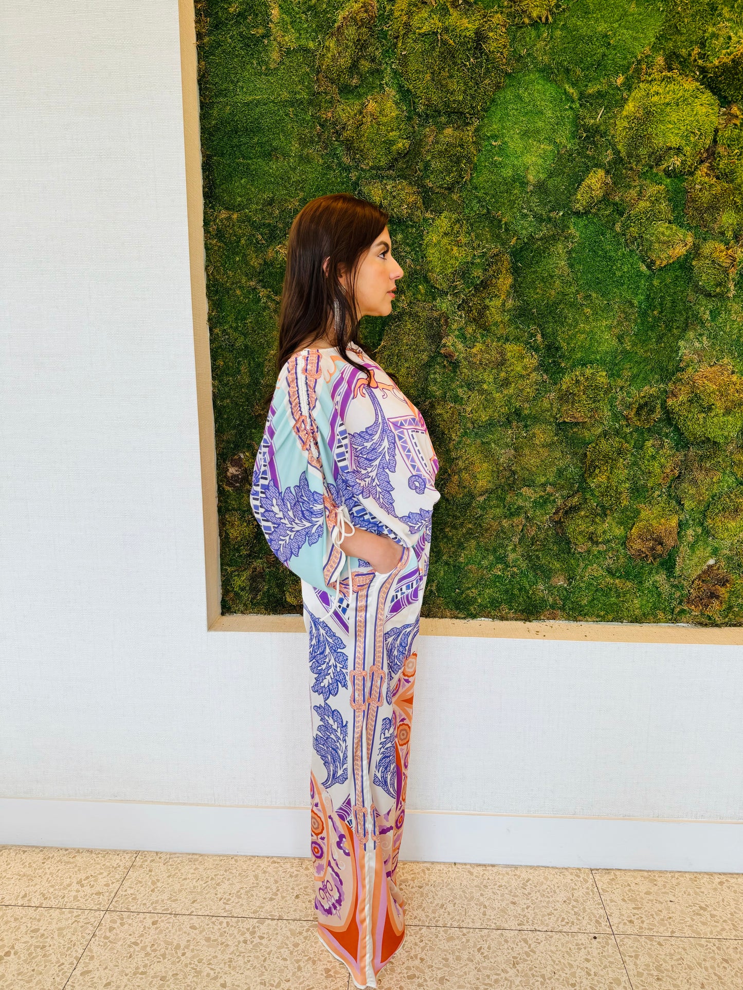 Zoey purple and orange print blouse