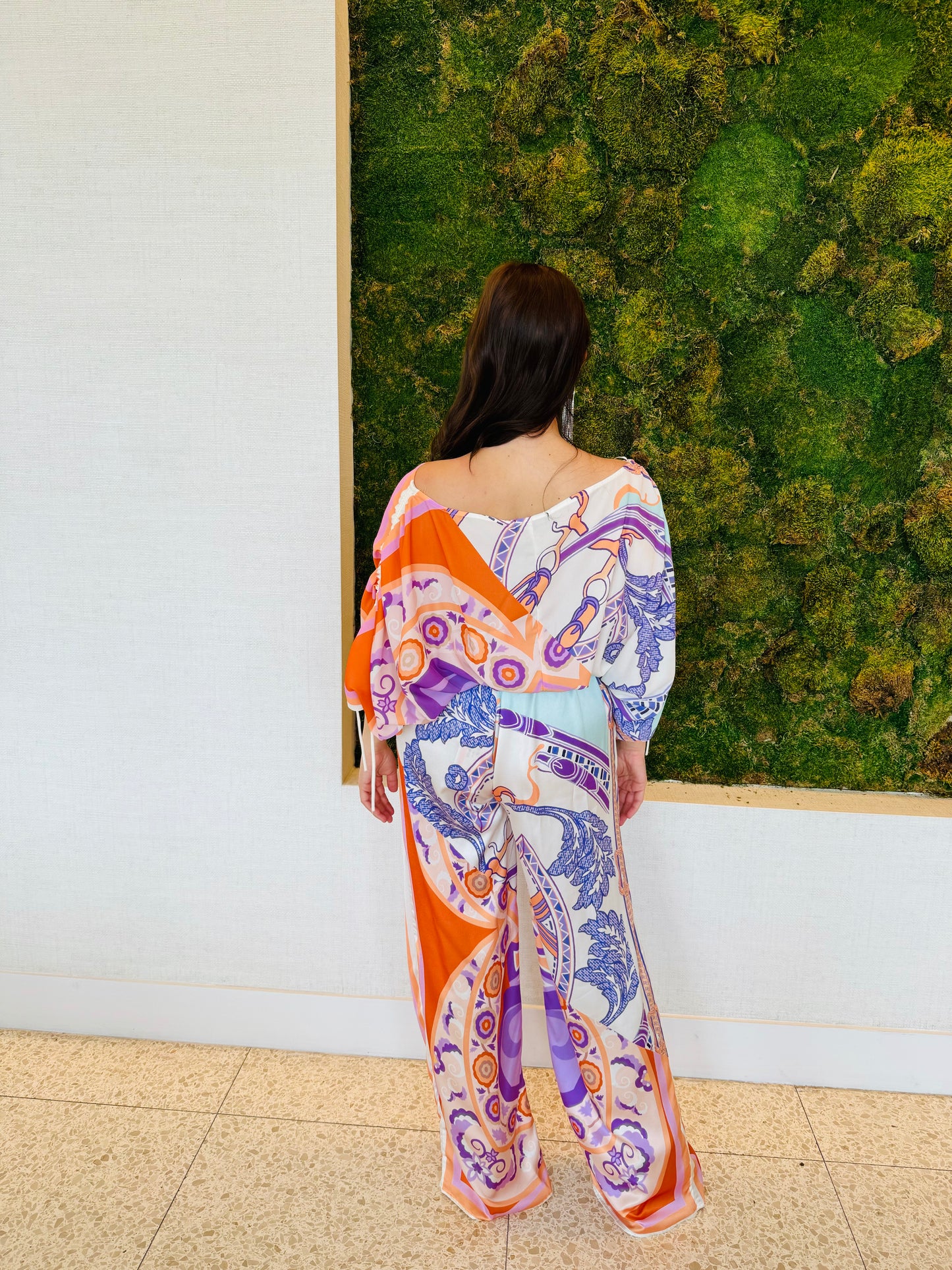 Zoey purple and orange print blouse