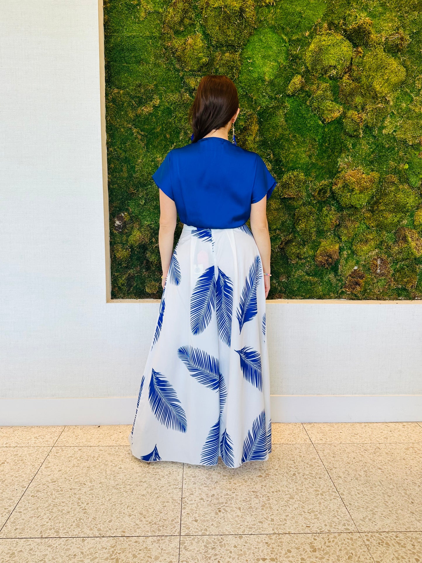 Oceana blue charmeuse crop top