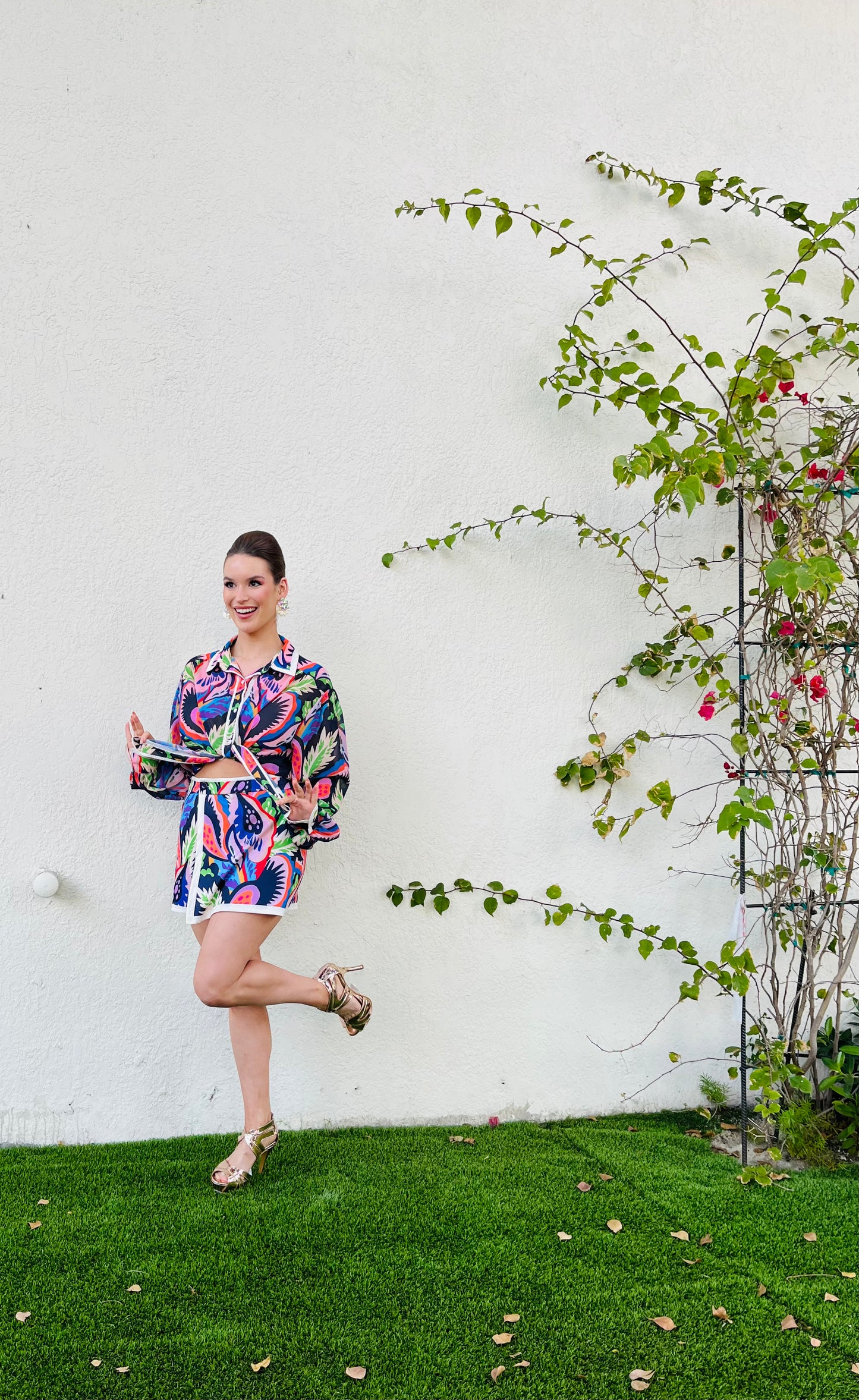 Emery printed blouse in black paisley print