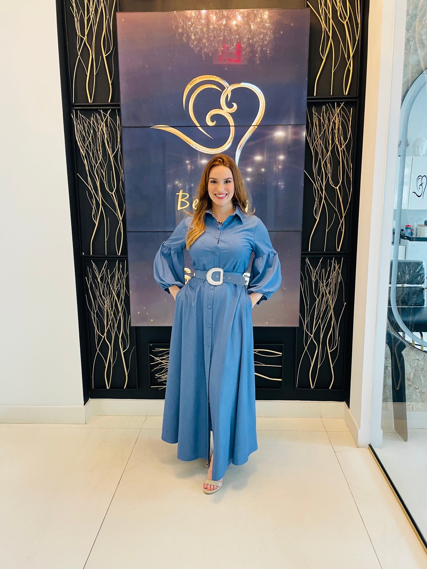 Marillyne Denim Maxi dress