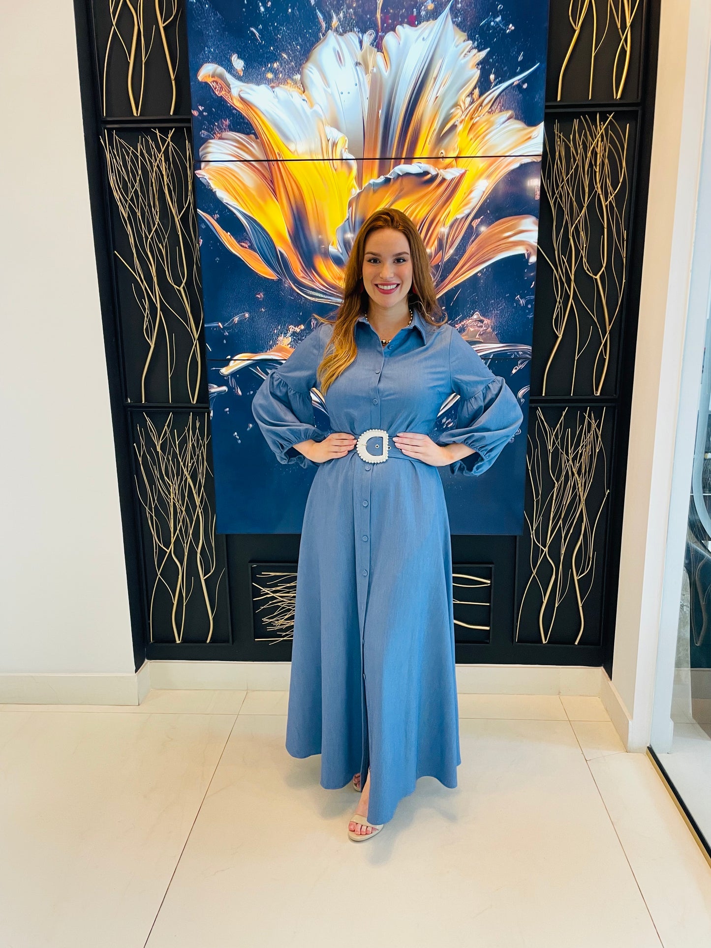 Marillyne Denim Maxi dress