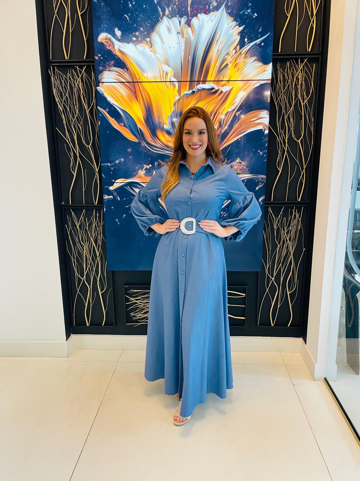 Marillyne Denim Maxi dress