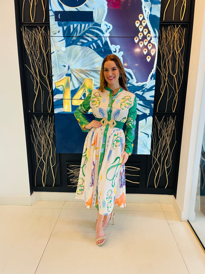 Anne green kimono dress