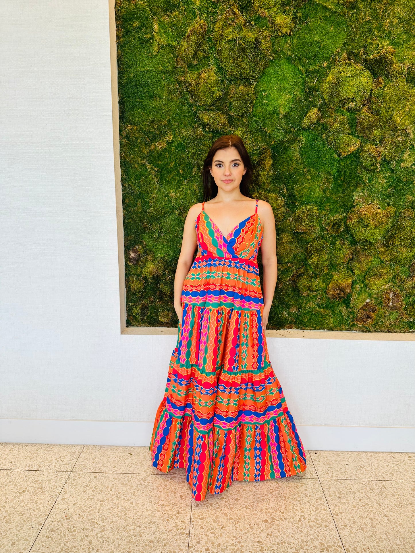 Camila tribal chevron colorful print maxi