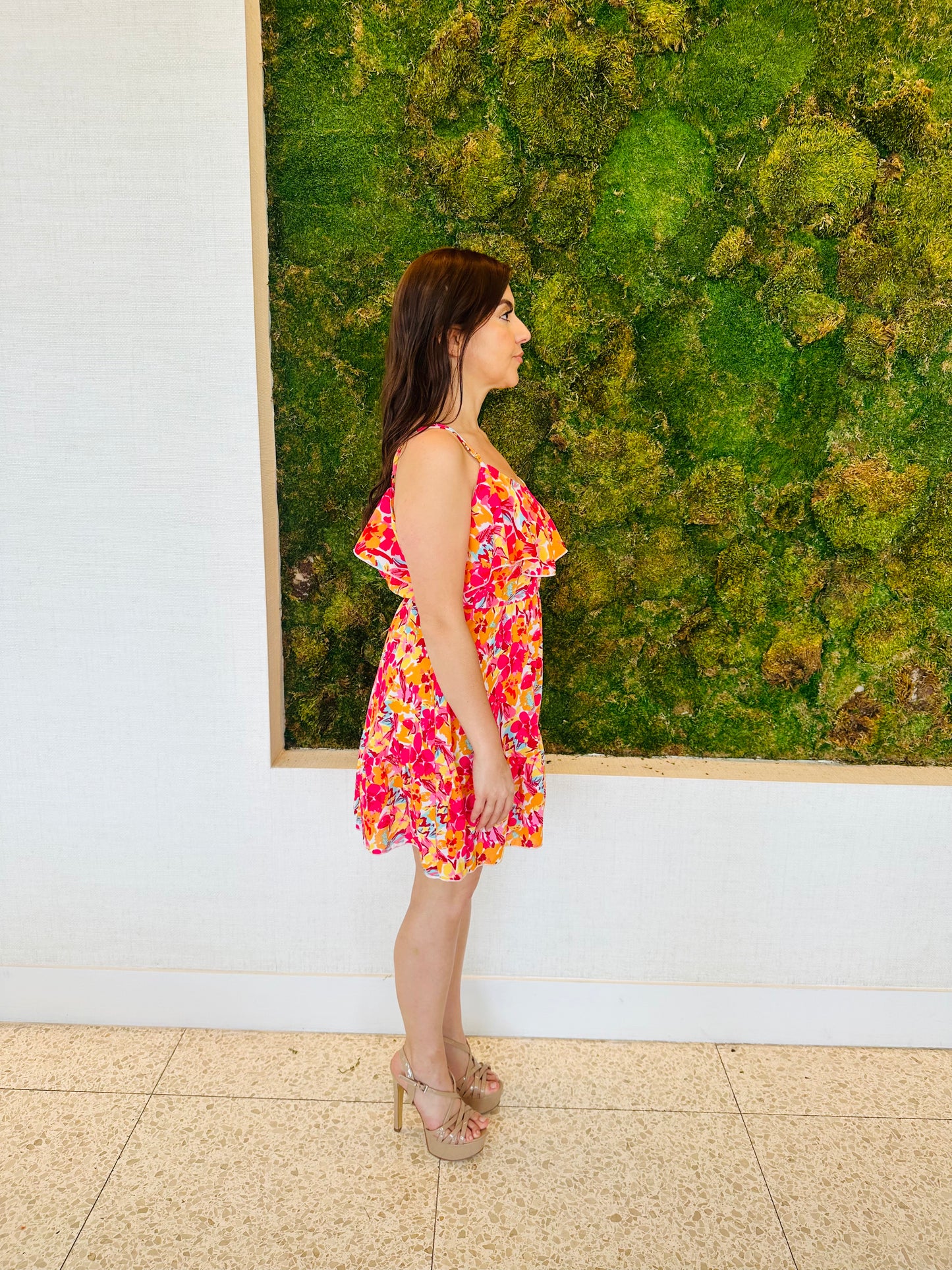 Raya sundress in orange floral print