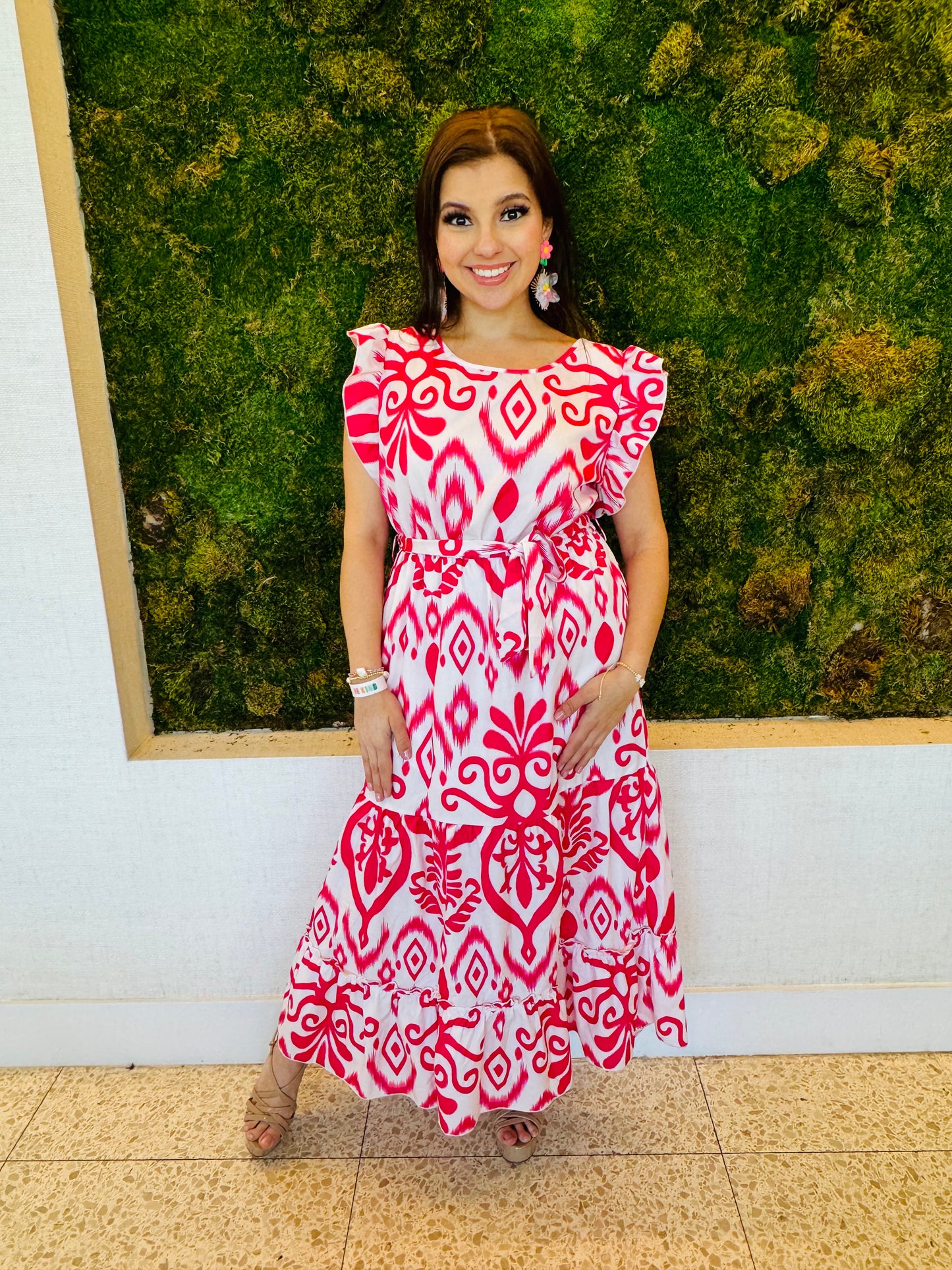 Harlow fucsia and white print in chevron