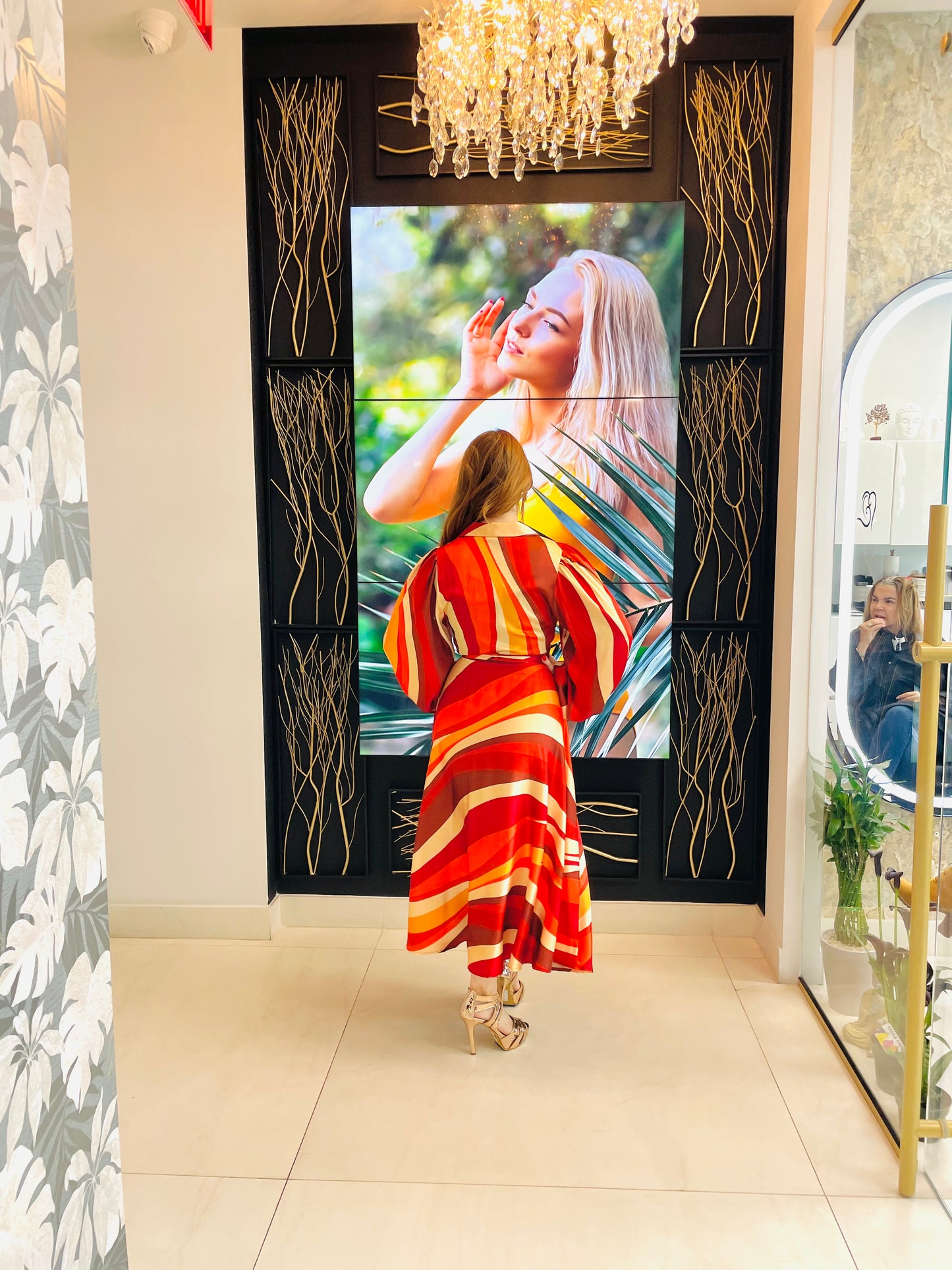 Olivia wrap dress in a gorgeous satin print