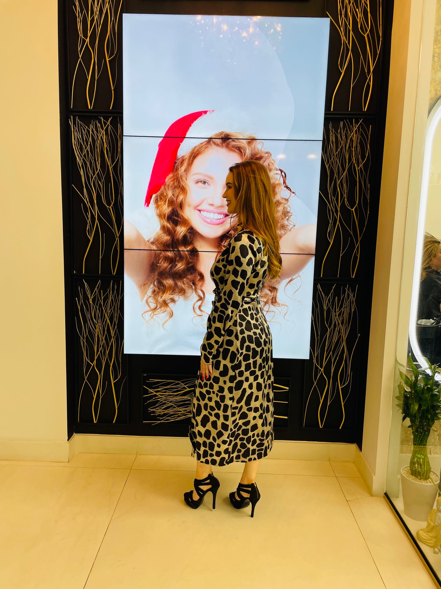 Abby animal print gray dress