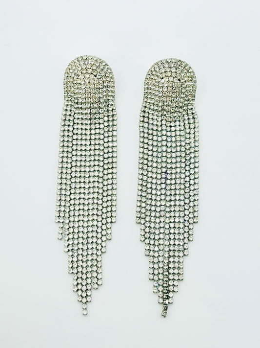 Catalina silver rhinestone drop earrings