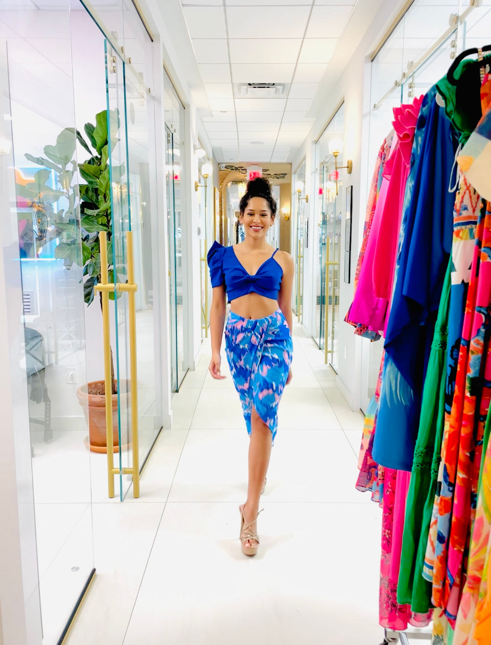 Sky Blue Pencil Skirt