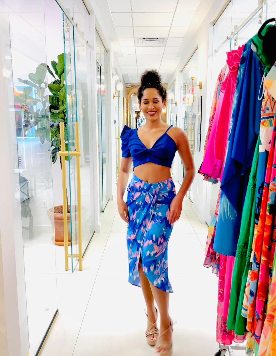 Sky Blue Pencil Skirt