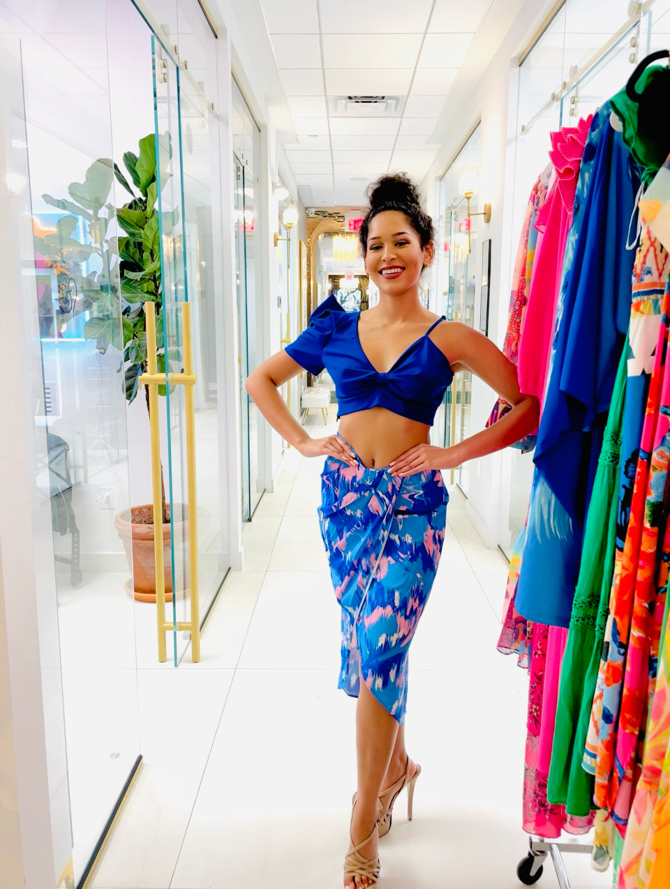 Sky Blue Pencil Skirt