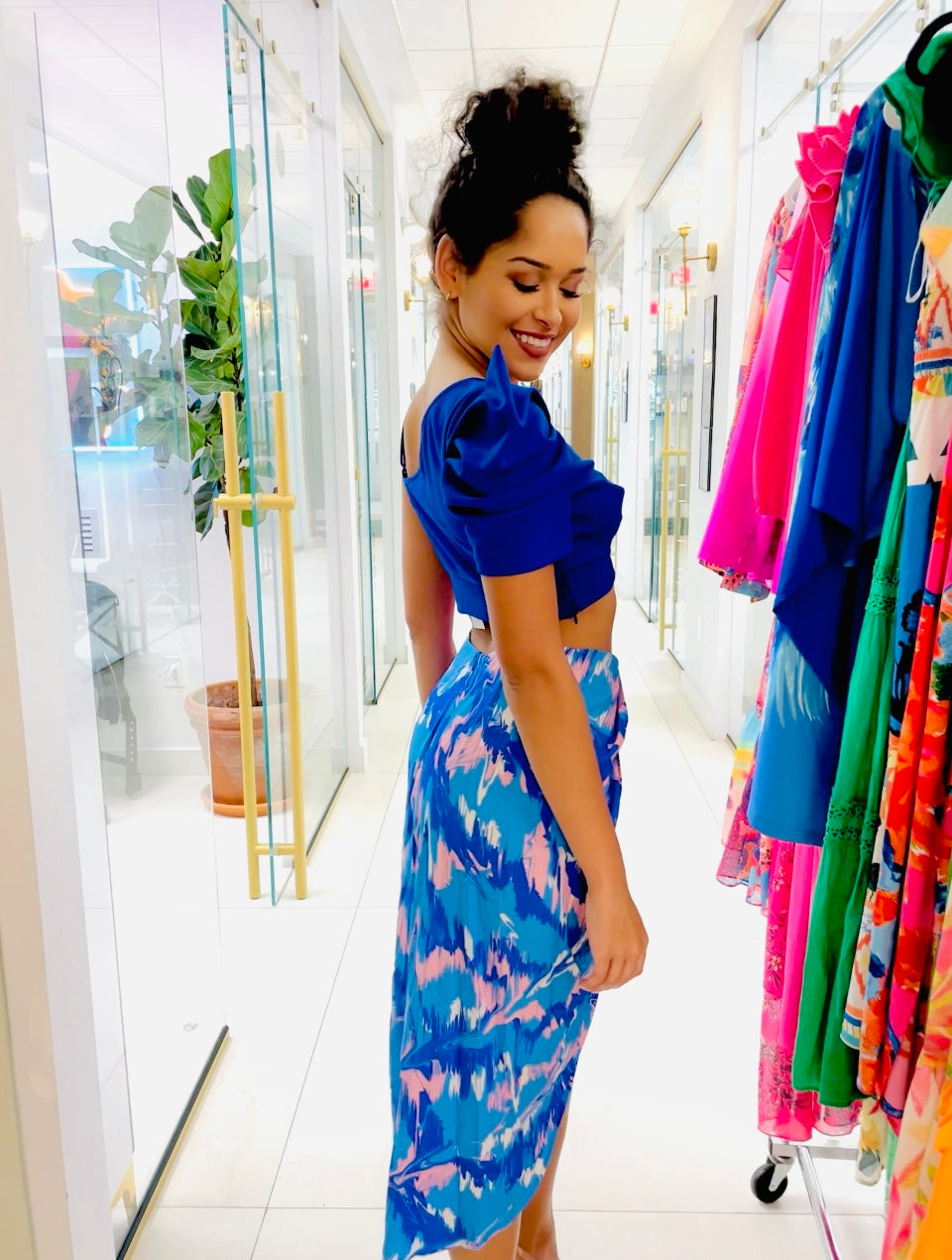 Sky Blue Pencil Skirt