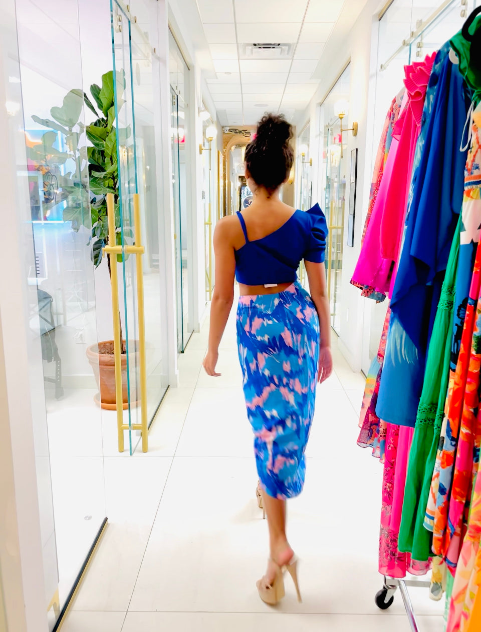 Sky Blue Pencil Skirt