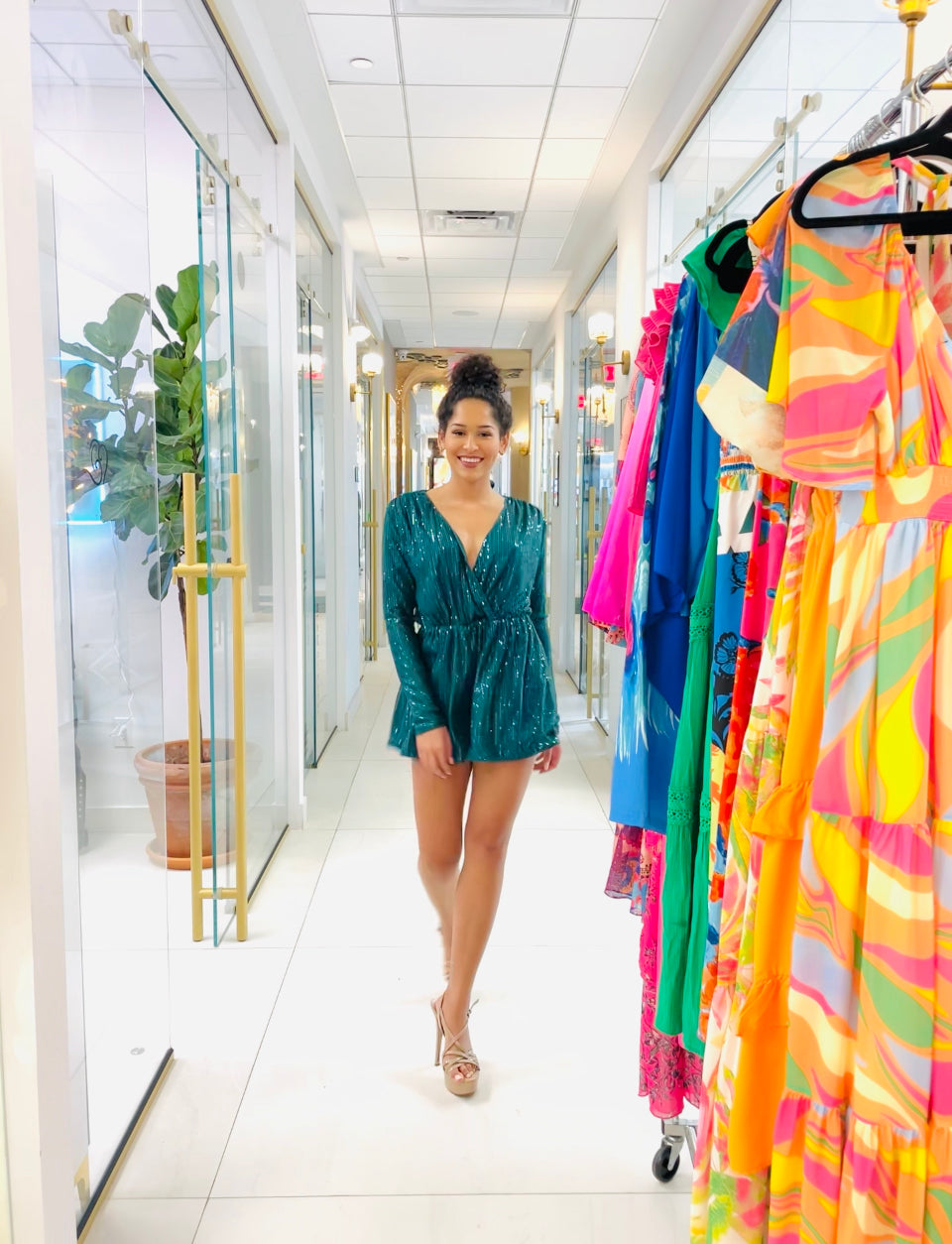 Daniella Green Sequins Romper