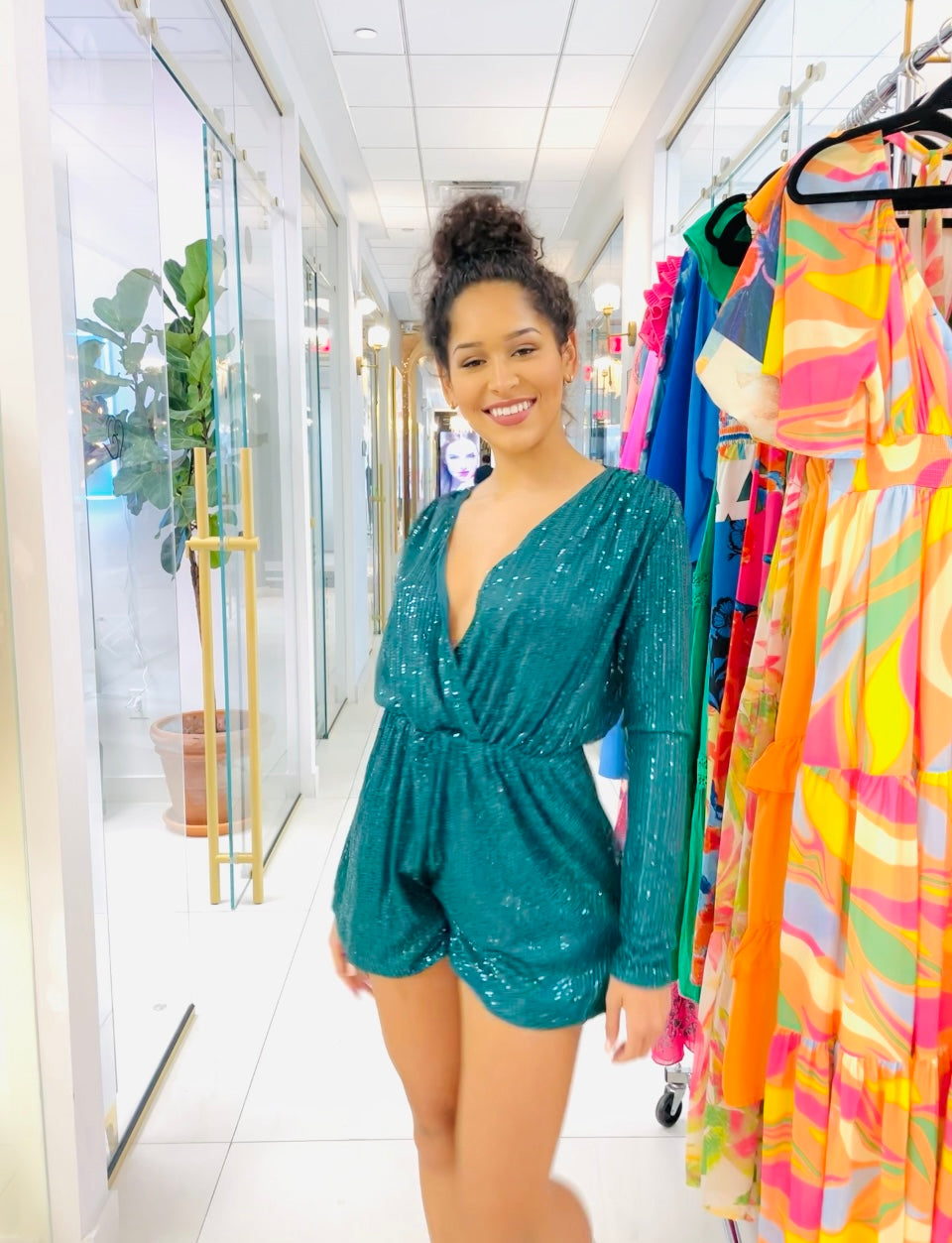 Daniella Green Sequins Romper