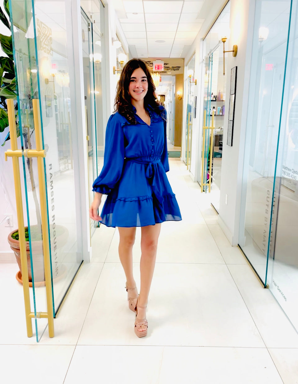 Ivi Blue Chiffon dress