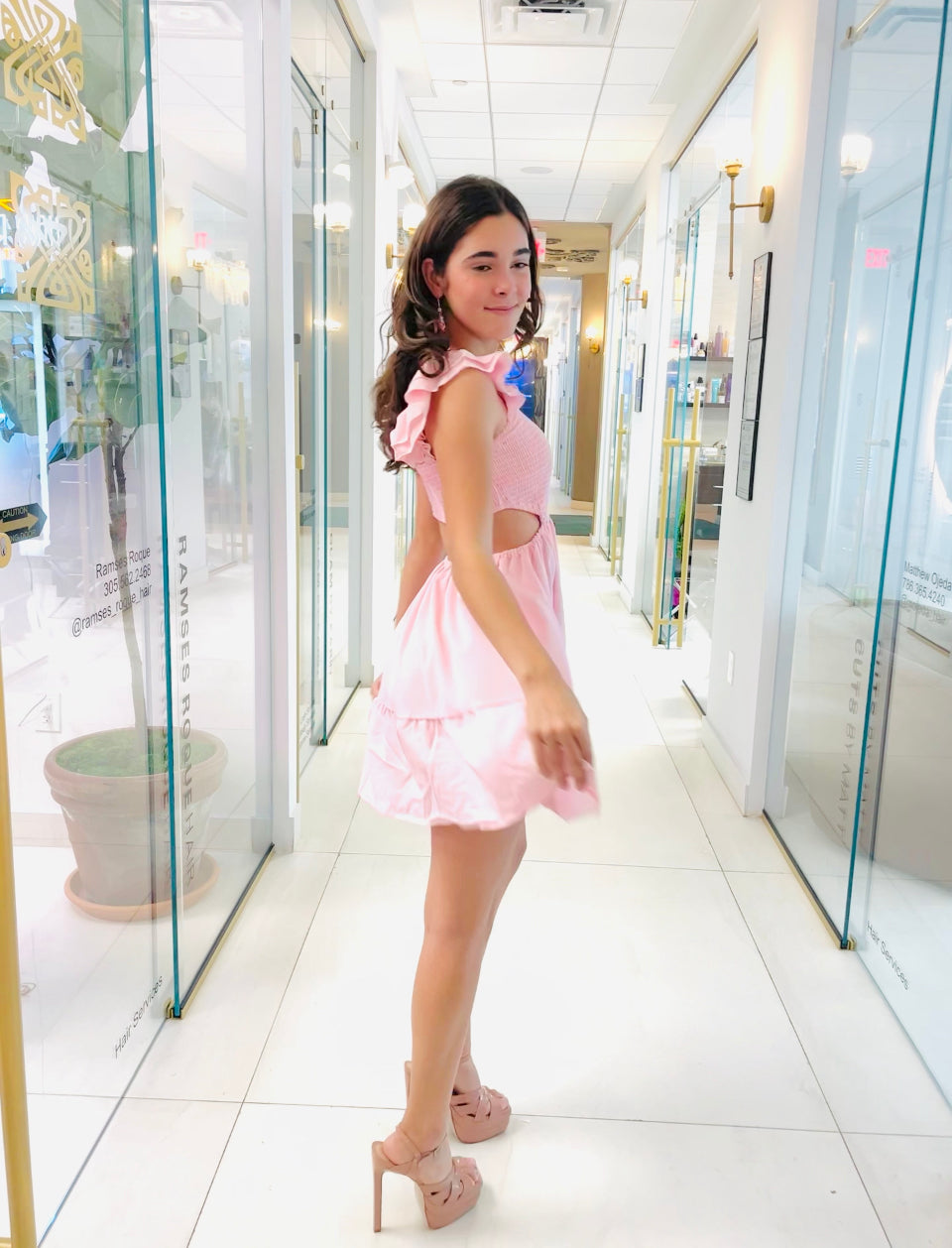 Angelica Pink cut out dress