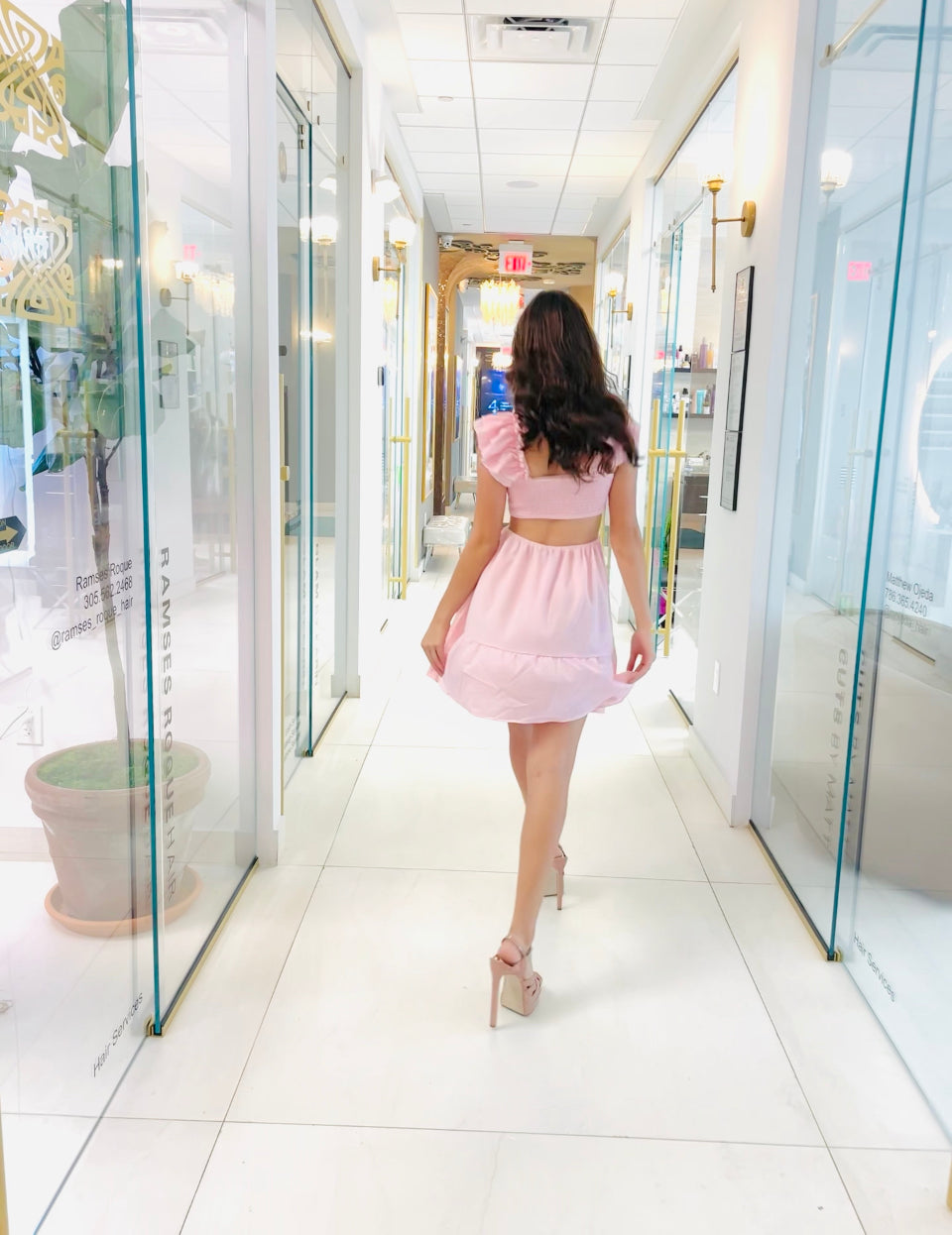 Angelica Pink cut out dress