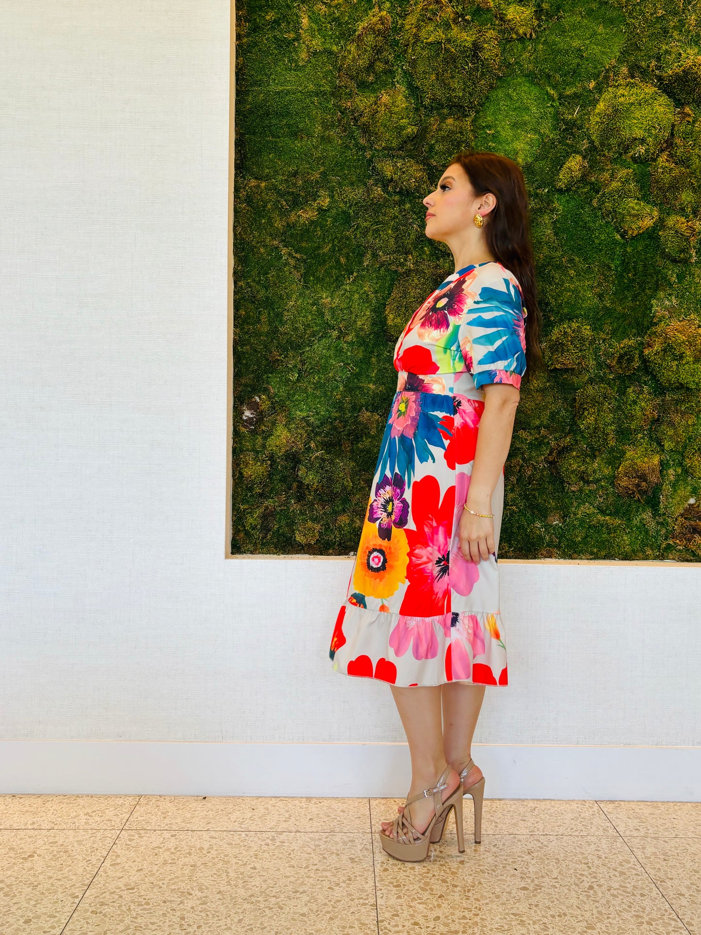 Georgia paisley blue and white cut out back tie in the maxi