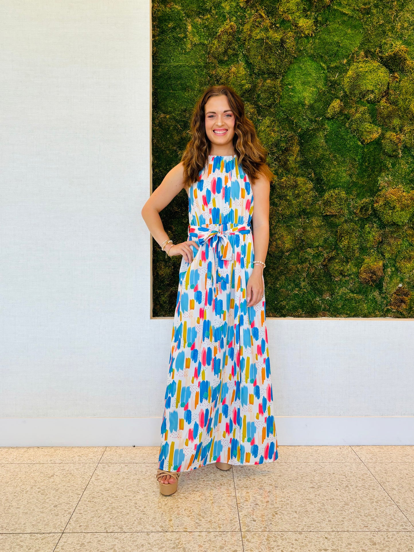 Gwendolyn blue colorful maxi dress