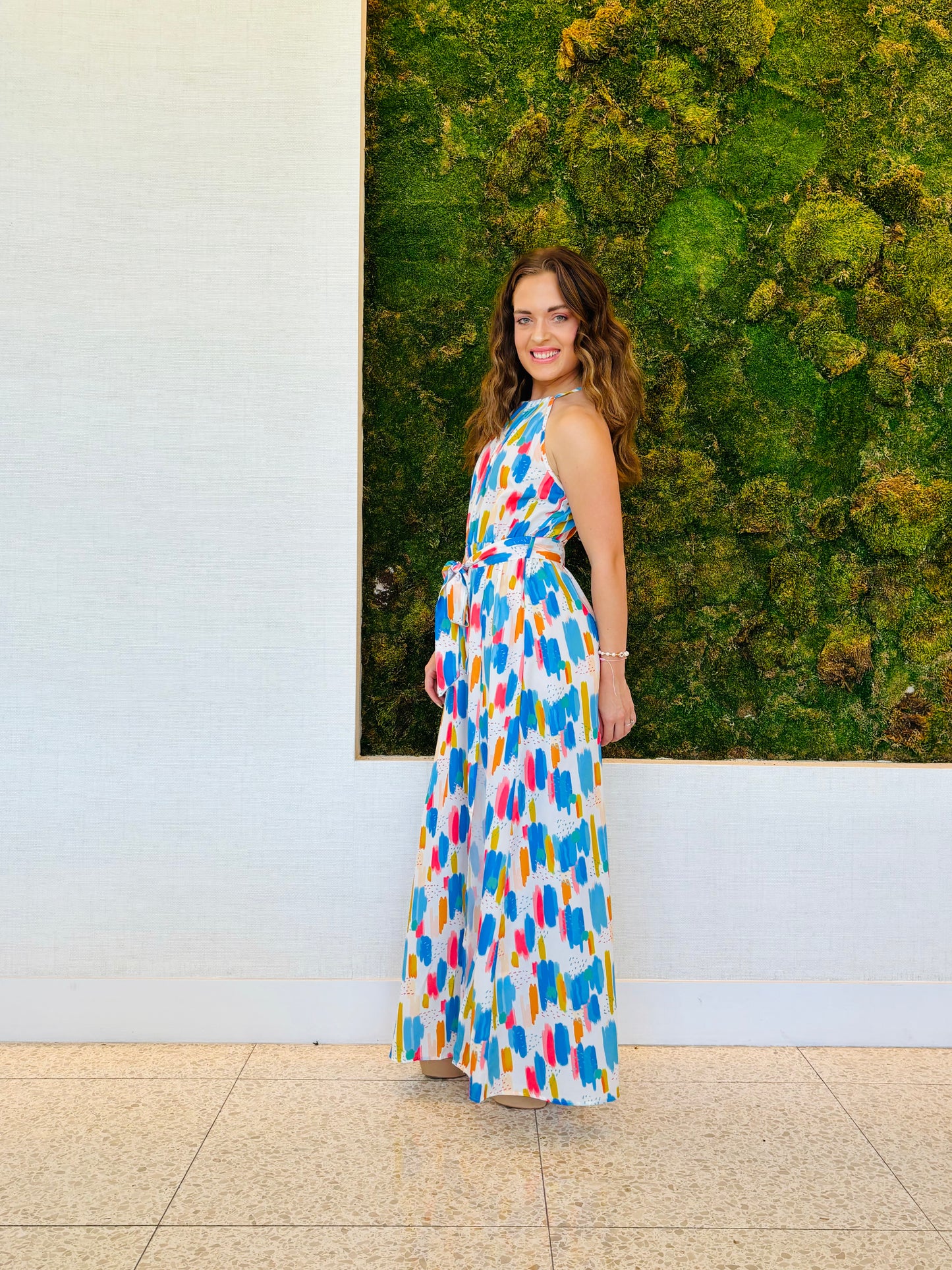 Gwendolyn blue colorful maxi dress