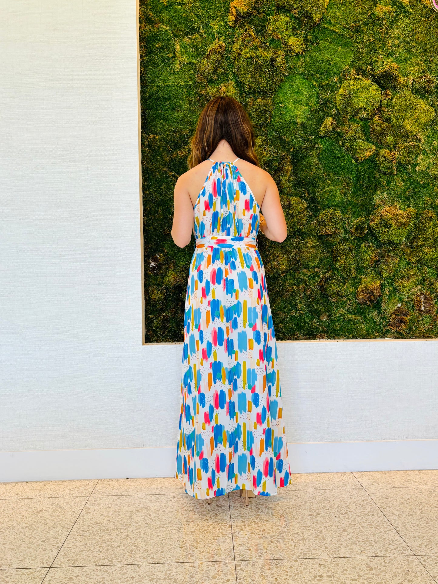 Gwendolyn blue colorful maxi dress