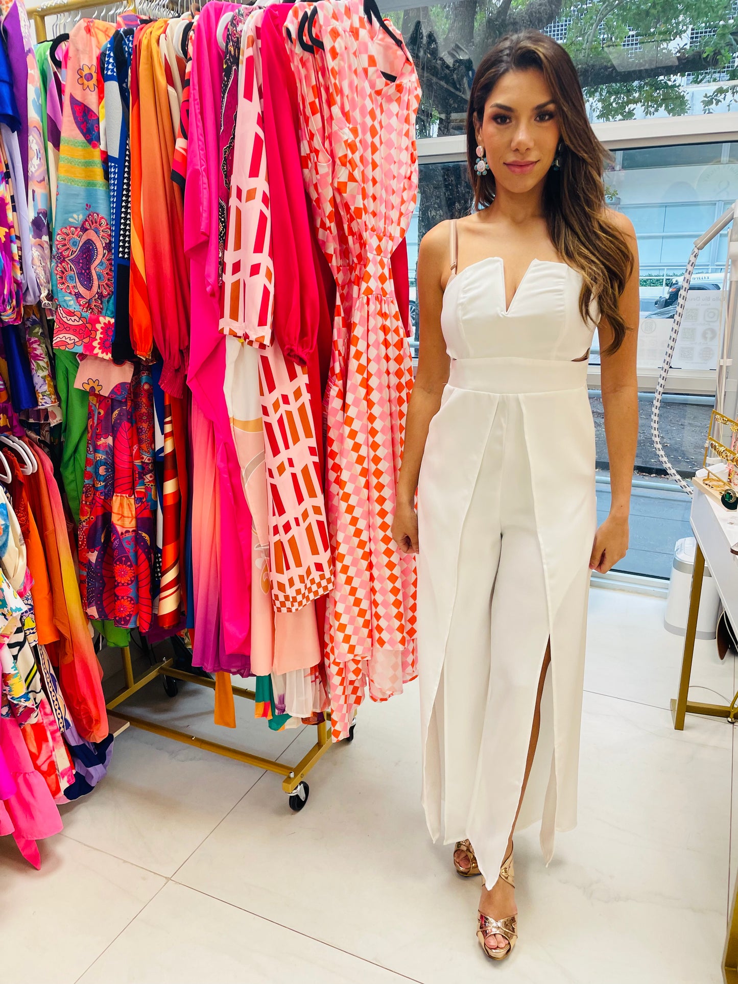 Isabella white cutout jumpsuit