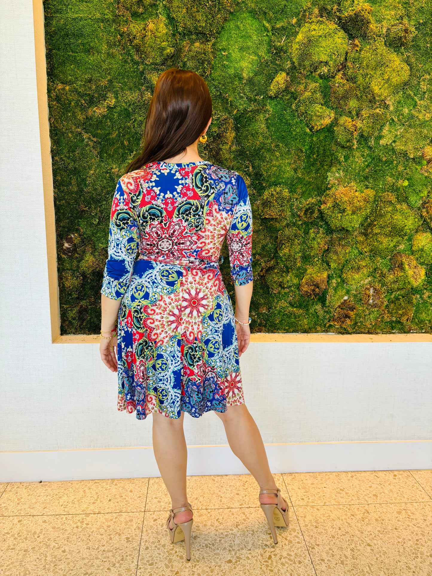 June paisley print blue and red print