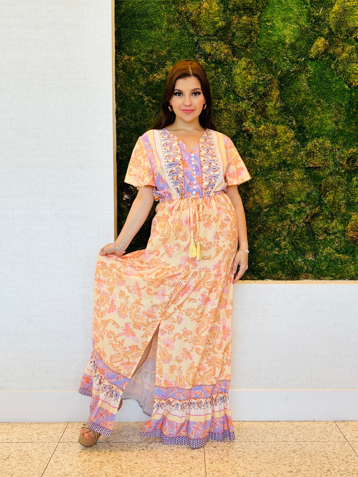 Jennifer brand and coral paisley print